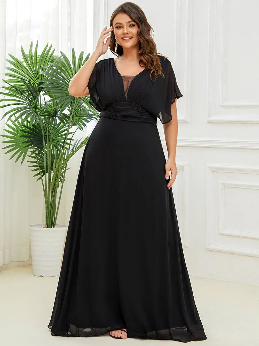 ever AMBRYN|Women's A-Line Empire Waist Chiffon Evening Party Maxi Dress - Image 41