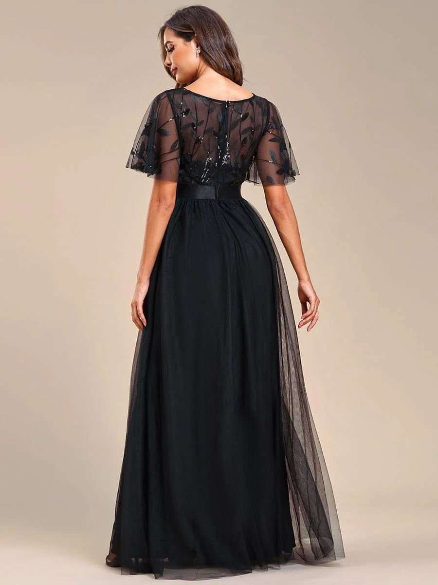 ever SAPHIR|Women's A-Line Short Sleeve Embroidery Floor Length Wedding Guest Dresses - Image 107