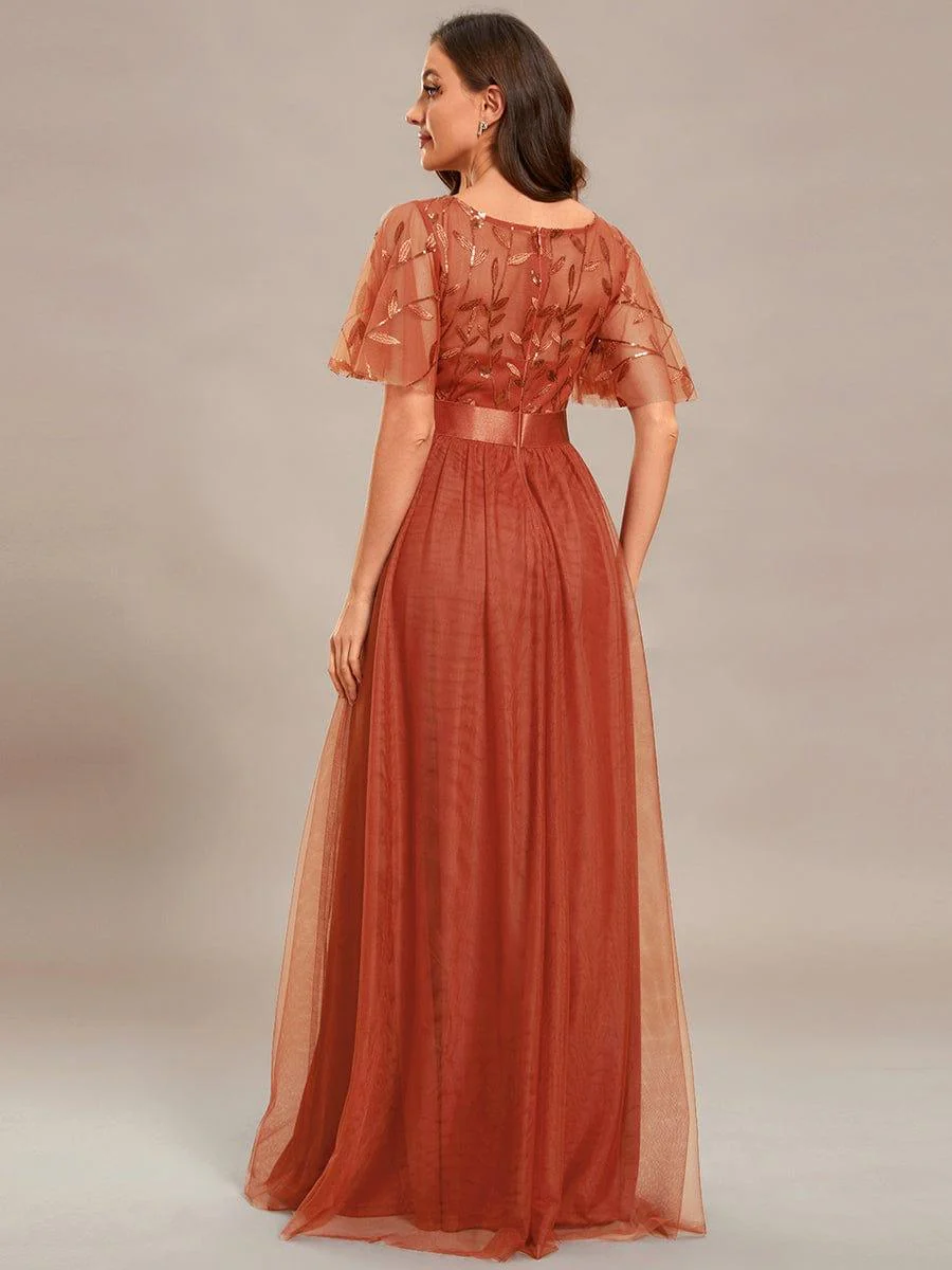 ever SAPHIR|Women's A-Line Short Sleeve Embroidery Floor Length Wedding Guest Dresses - Image 114