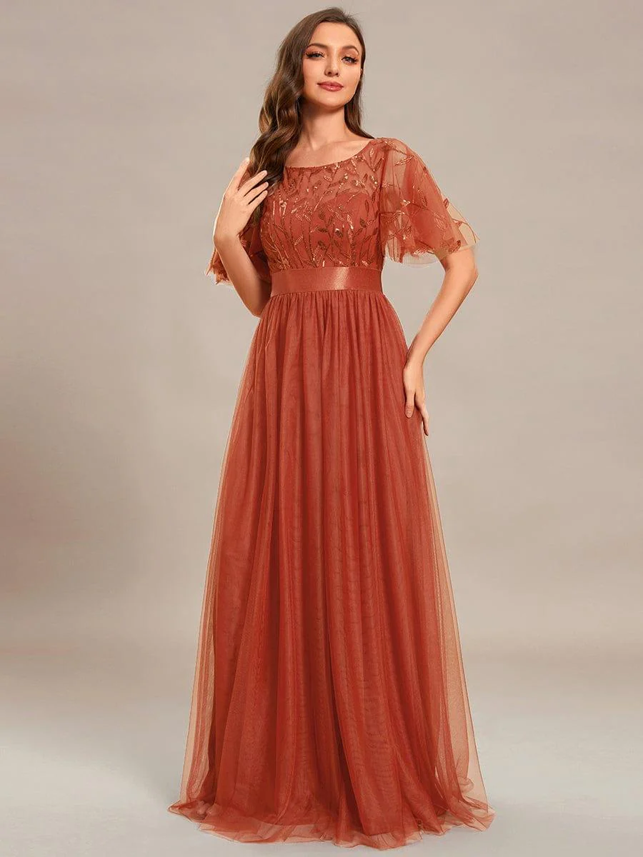 ever SAPHIR|Women's A-Line Short Sleeve Embroidery Floor Length Wedding Guest Dresses - Image 117