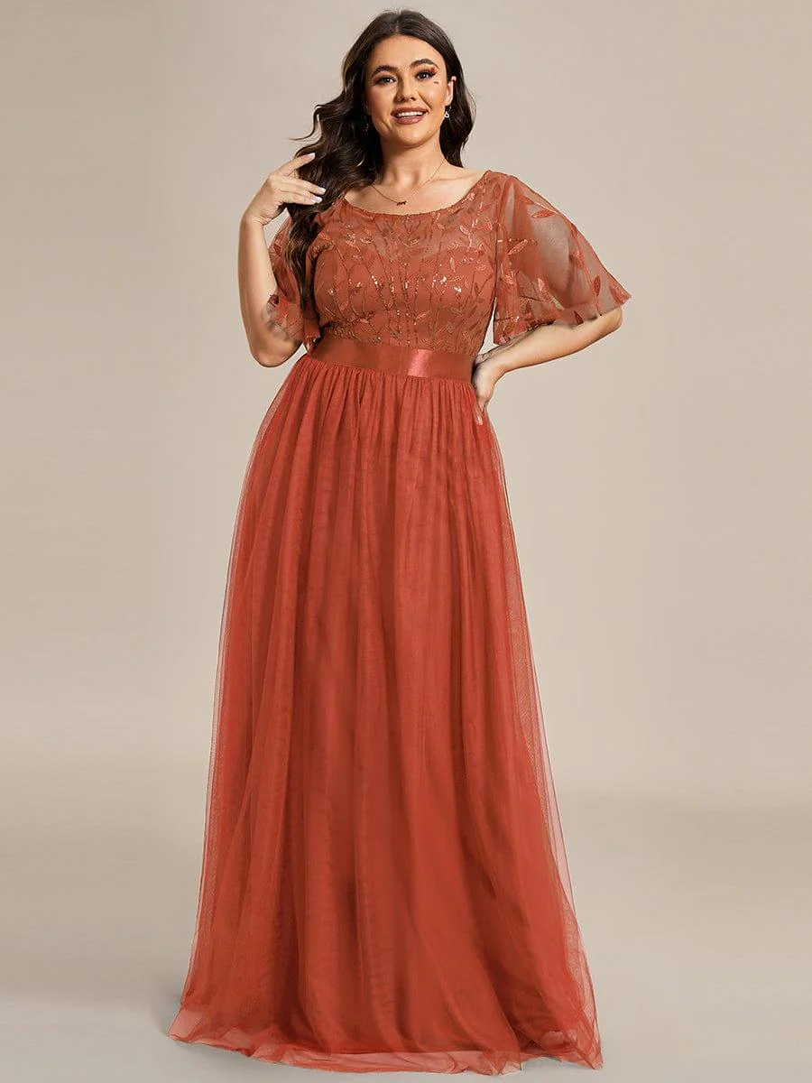 ever SAPHIR|Women's A-Line Short Sleeve Embroidery Floor Length Wedding Guest Dresses - Image 118