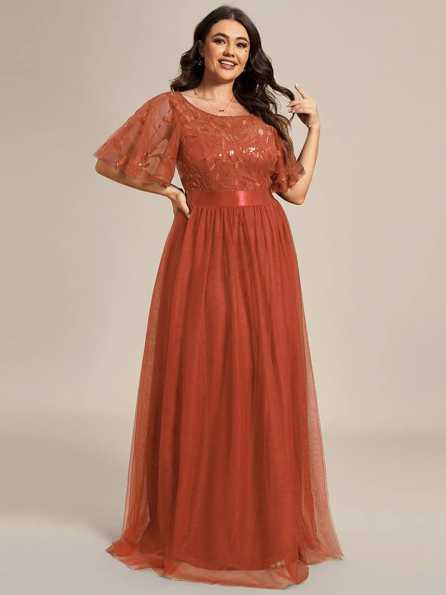 ever SAPHIR|Women's A-Line Short Sleeve Embroidery Floor Length Wedding Guest Dresses - Image 121