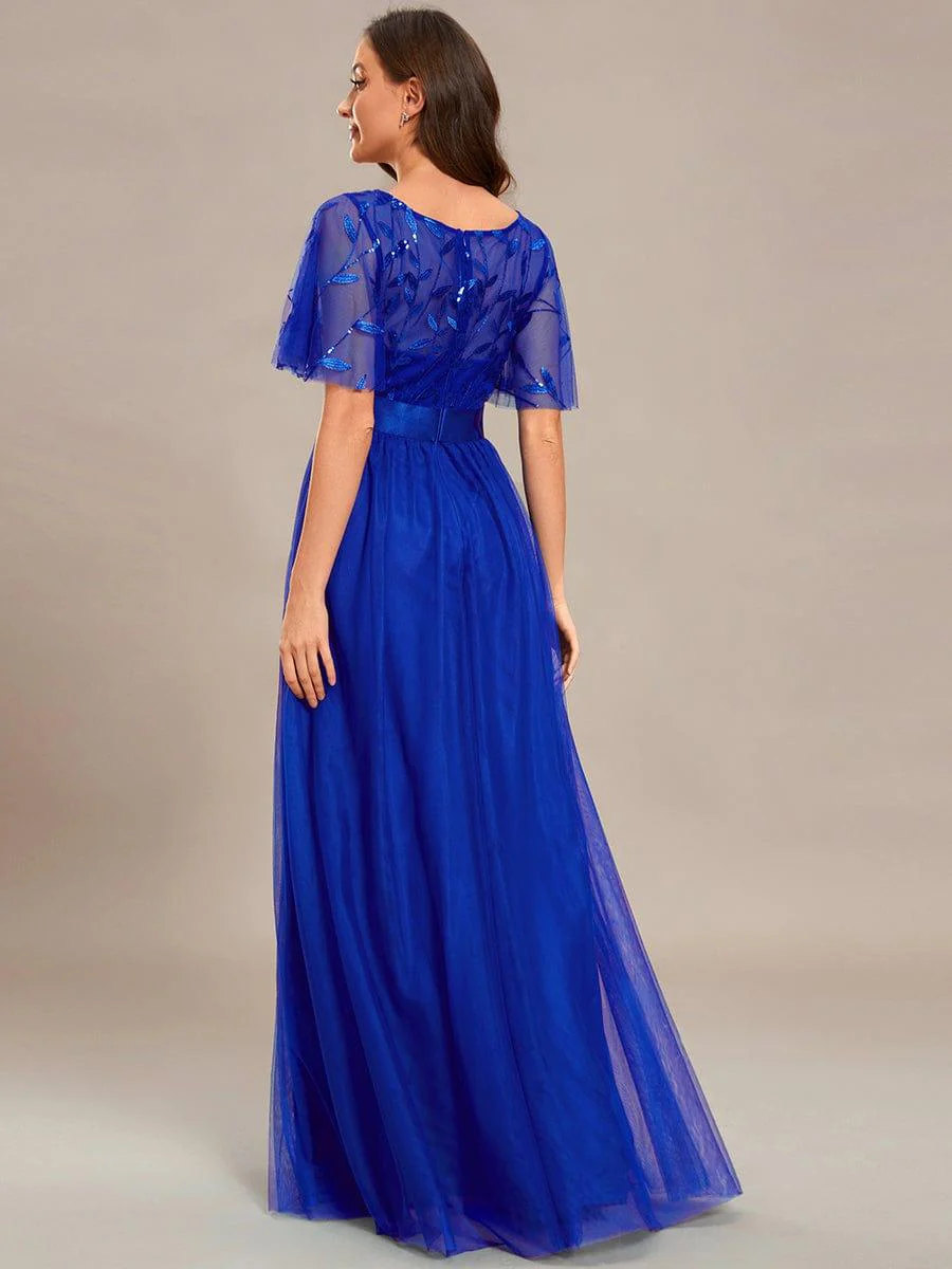 ever SAPHIR|Women's A-Line Short Sleeve Embroidery Floor Length Wedding Guest Dresses - Image 124