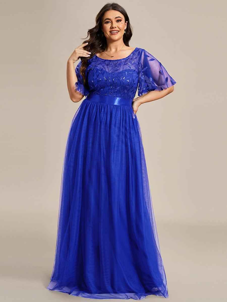 ever SAPHIR|Women's A-Line Short Sleeve Embroidery Floor Length Wedding Guest Dresses - Image 128