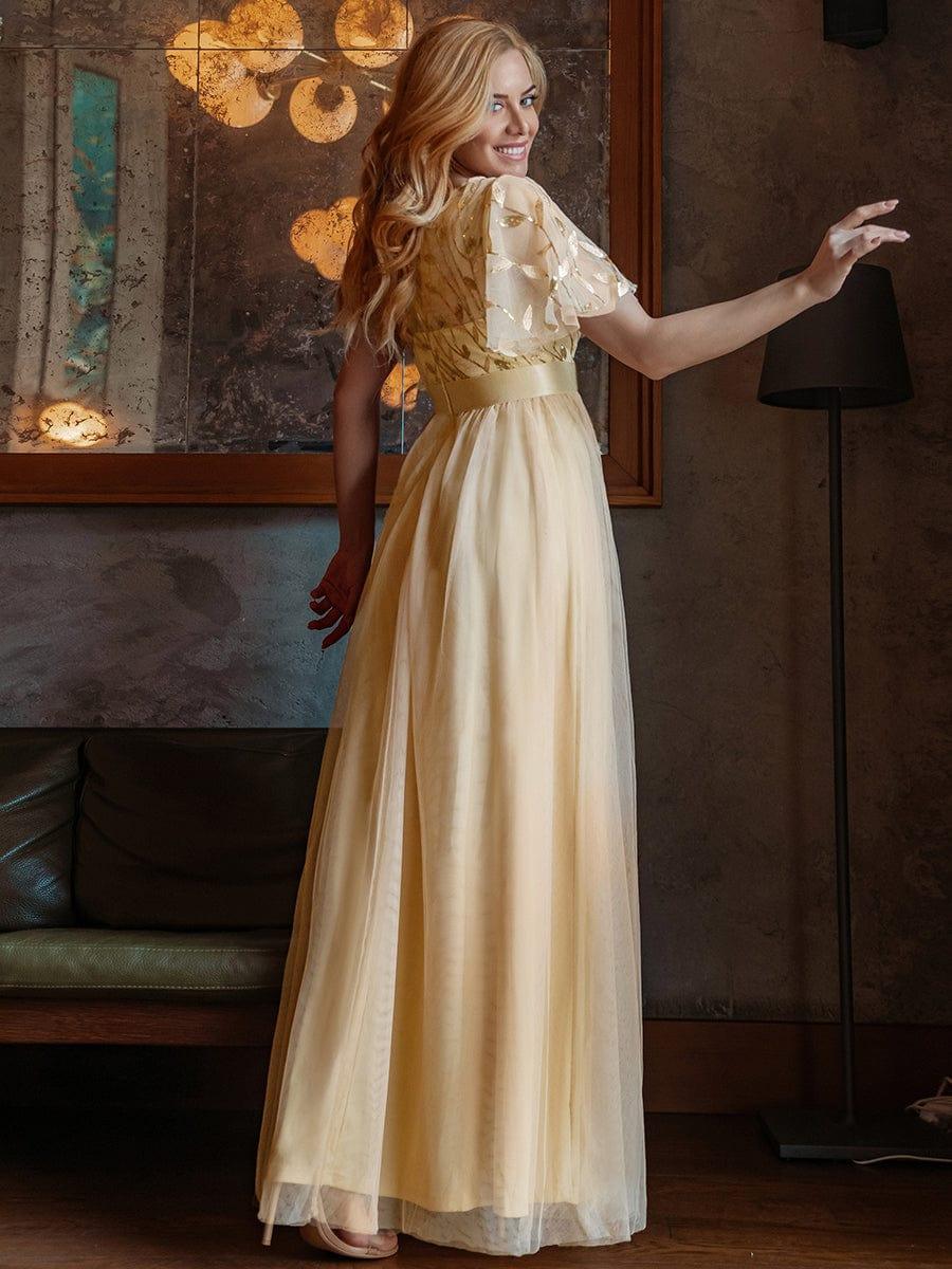 ever SAPHIR|Women's A-Line Short Sleeve Embroidery Floor Length Wedding Guest Dresses - Image 13