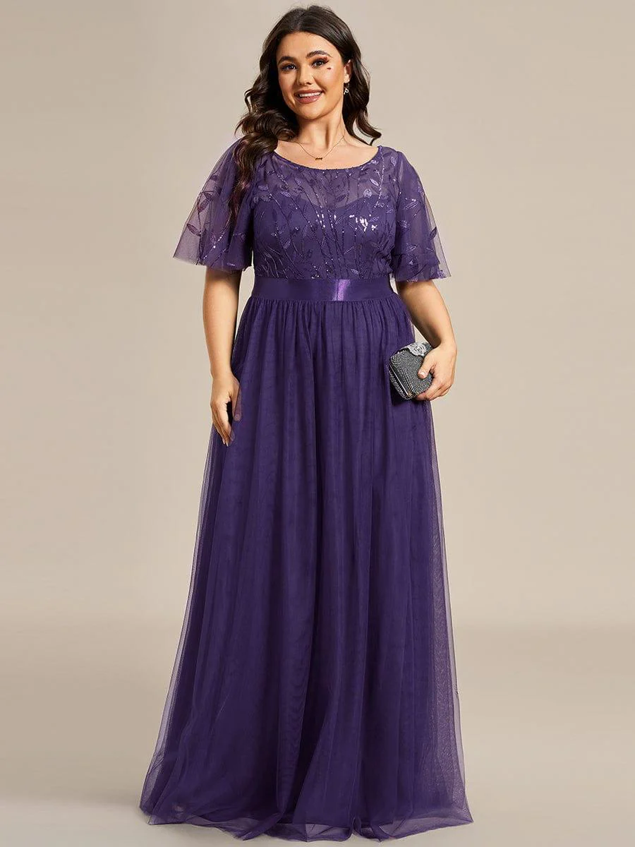 ever SAPHIR|Women's A-Line Short Sleeve Embroidery Floor Length Wedding Guest Dresses - Image 145