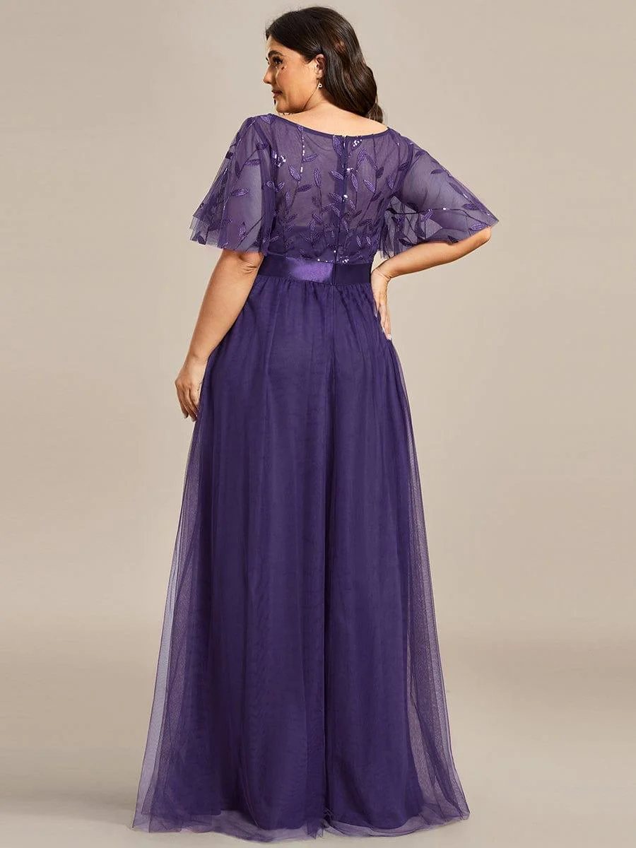 ever SAPHIR|Women's A-Line Short Sleeve Embroidery Floor Length Wedding Guest Dresses - Image 146