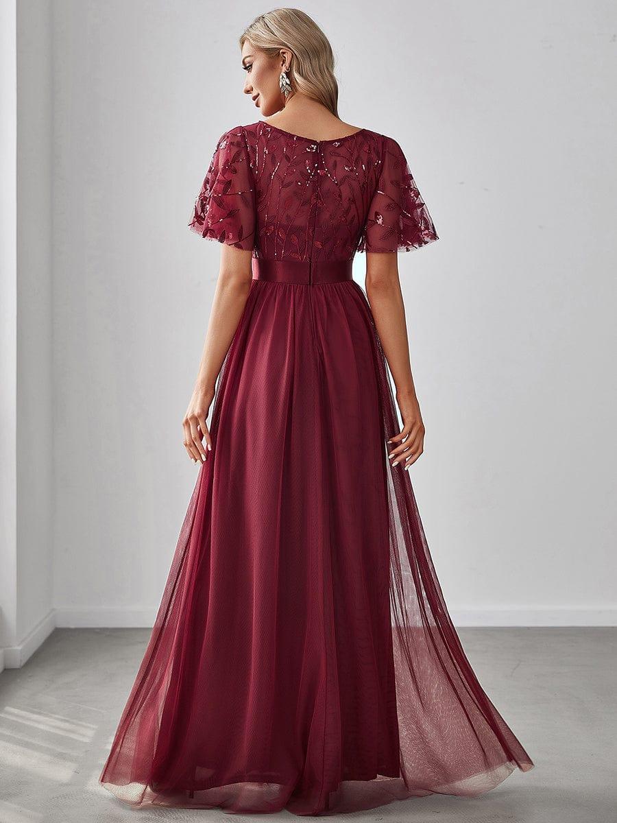ever SAPHIR|Women's A-Line Short Sleeve Embroidery Floor Length Wedding Guest Dresses - Image 18