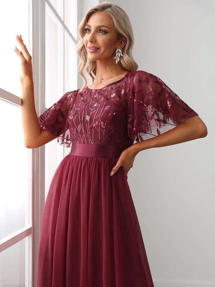 ever SAPHIR|Women's A-Line Short Sleeve Embroidery Floor Length Wedding Guest Dresses - Image 19