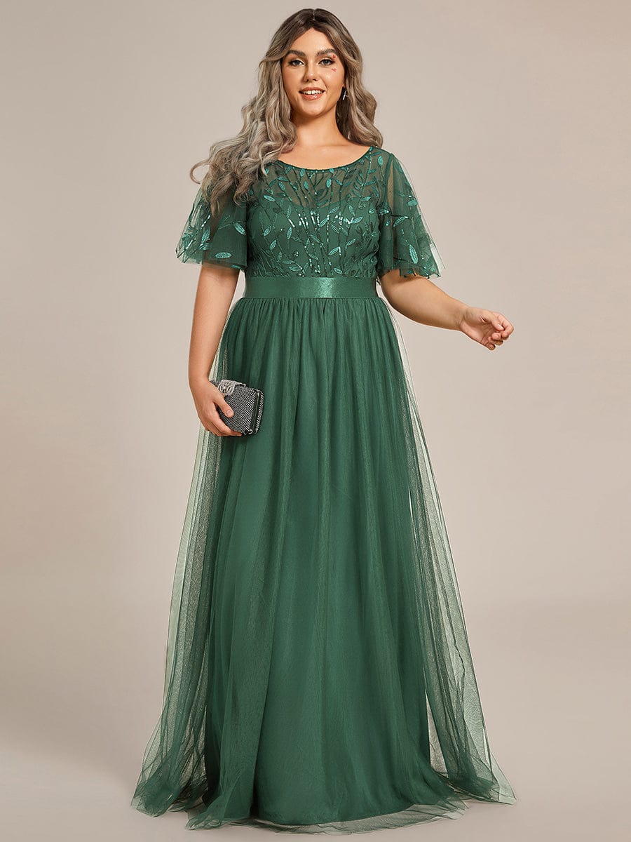 pretty SAPHIR|Plus Size Women's Embroidery Bridesmaid Dress with Short Sleeve - Image 106