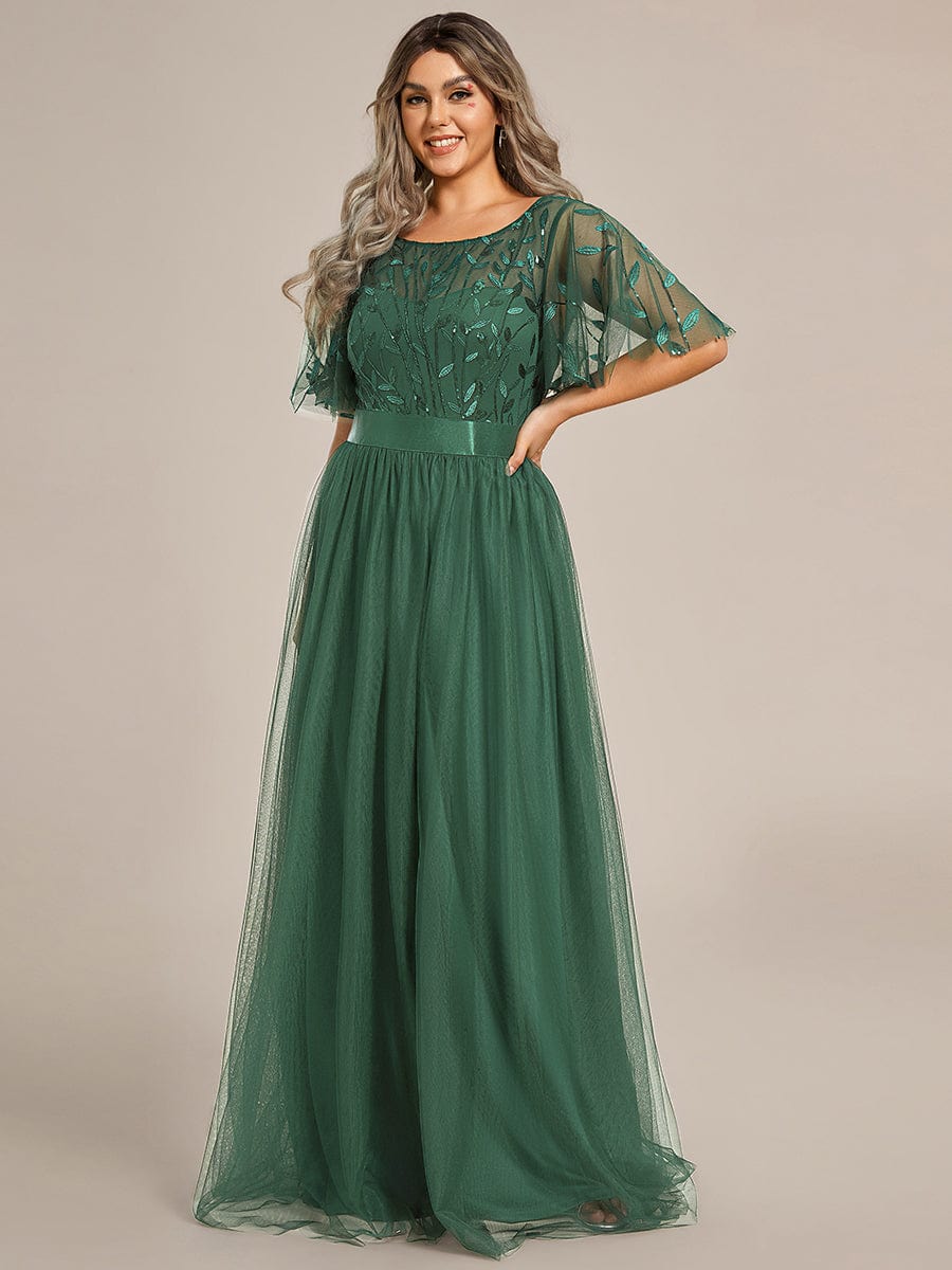 pretty SAPHIR|Plus Size Women's Embroidery Bridesmaid Dress with Short Sleeve - Image 108