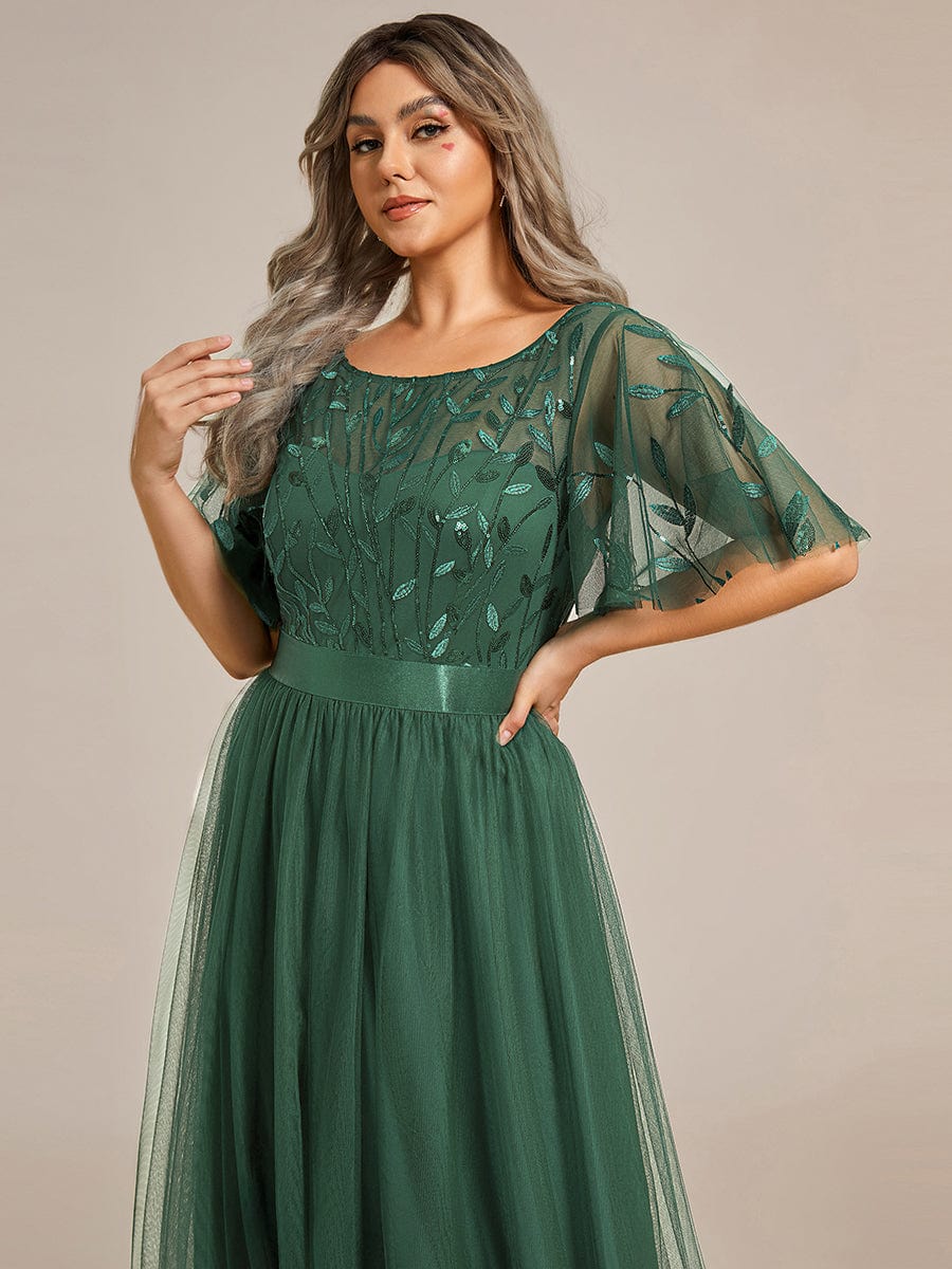 pretty SAPHIR|Plus Size Women's Embroidery Bridesmaid Dress with Short Sleeve - Image 110