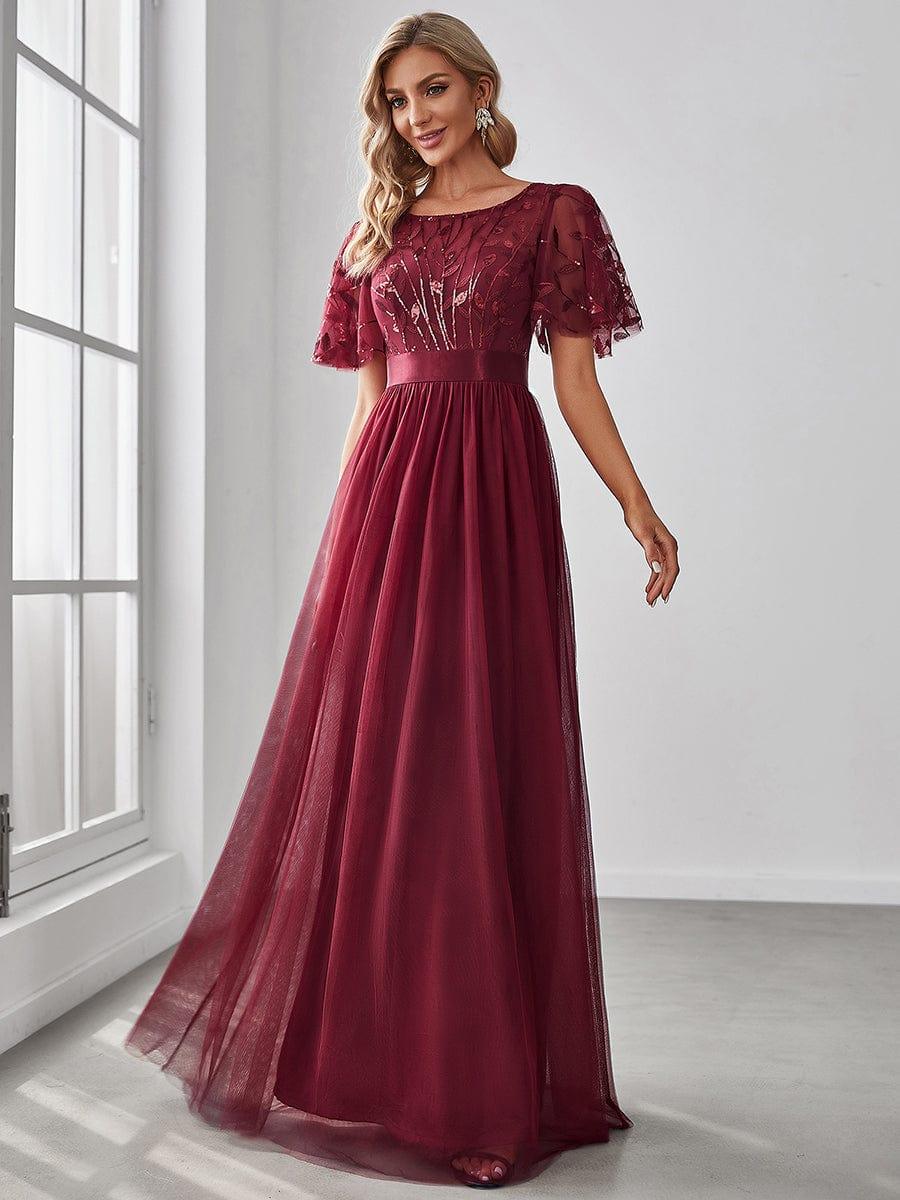 ever SAPHIR|Women's A-Line Short Sleeve Embroidery Floor Length Wedding Guest Dresses - Image 20