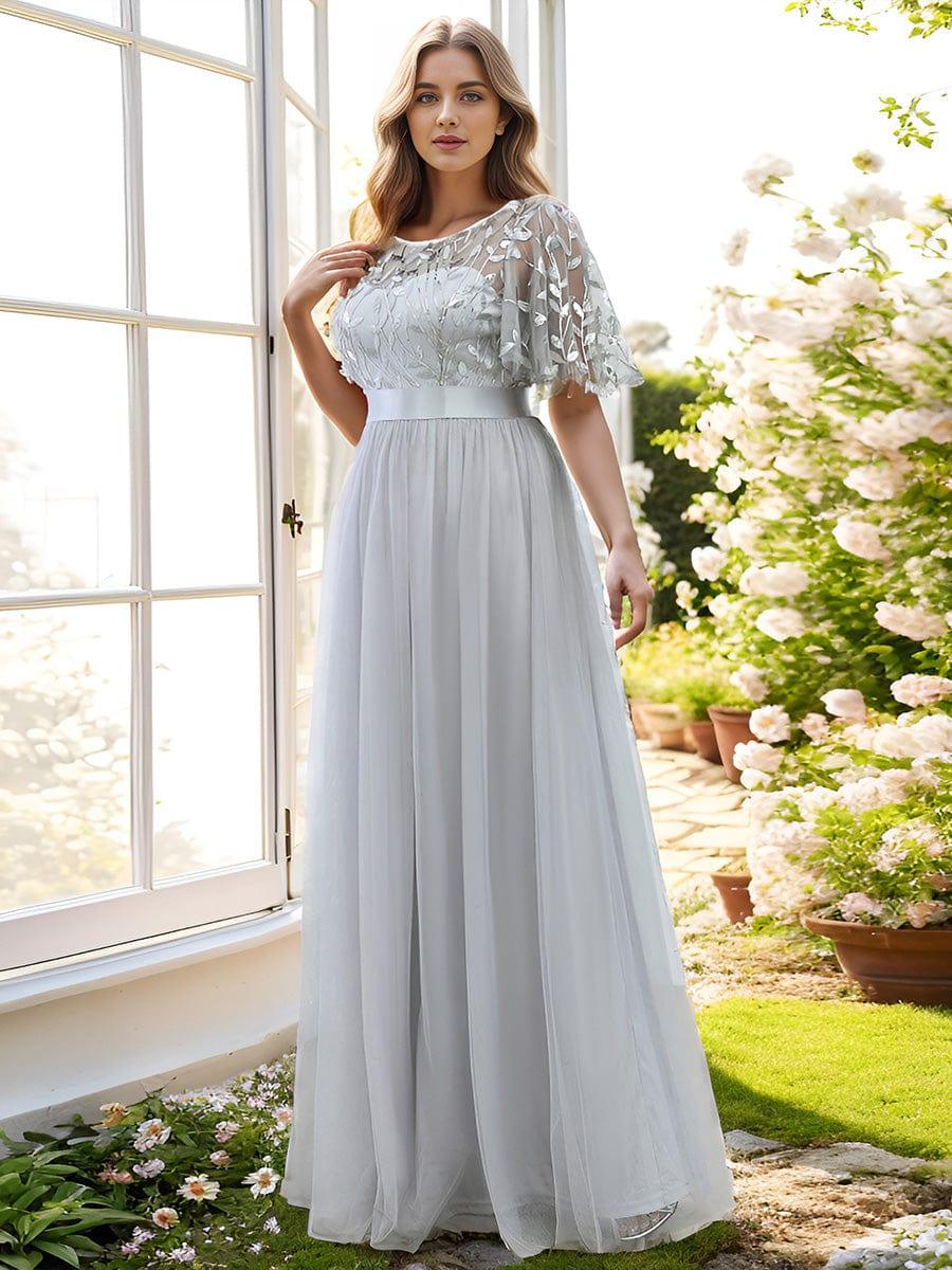 ever SAPHIR|Women's A-Line Short Sleeve Embroidery Floor Length Wedding Guest Dresses - Image 27