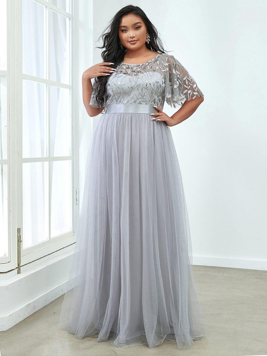 ever SAPHIR|Women's A-Line Short Sleeve Embroidery Floor Length Wedding Guest Dresses - Image 30