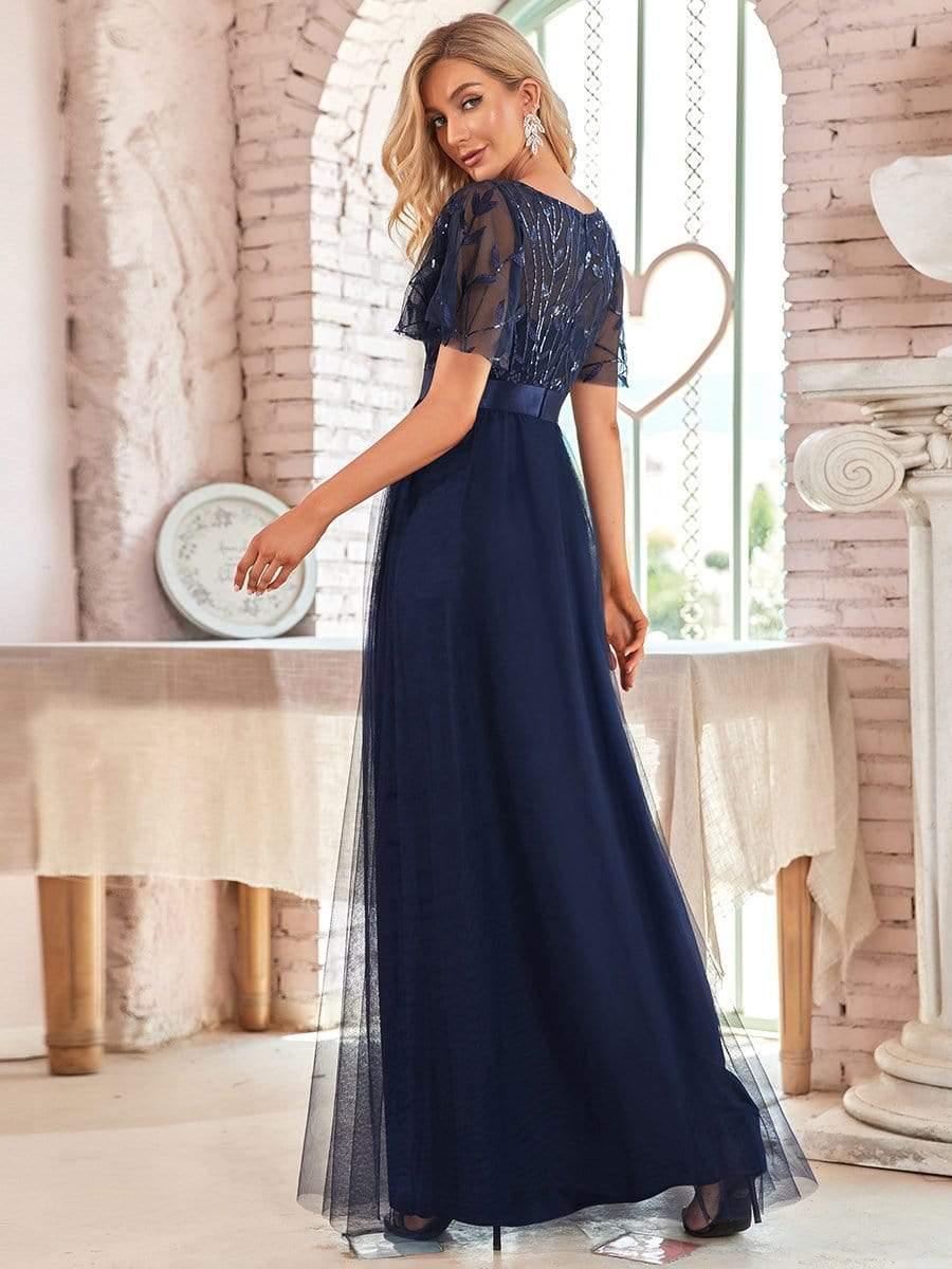 ever SAPHIR|Women's A-Line Short Sleeve Embroidery Floor Length Wedding Guest Dresses - Image 35