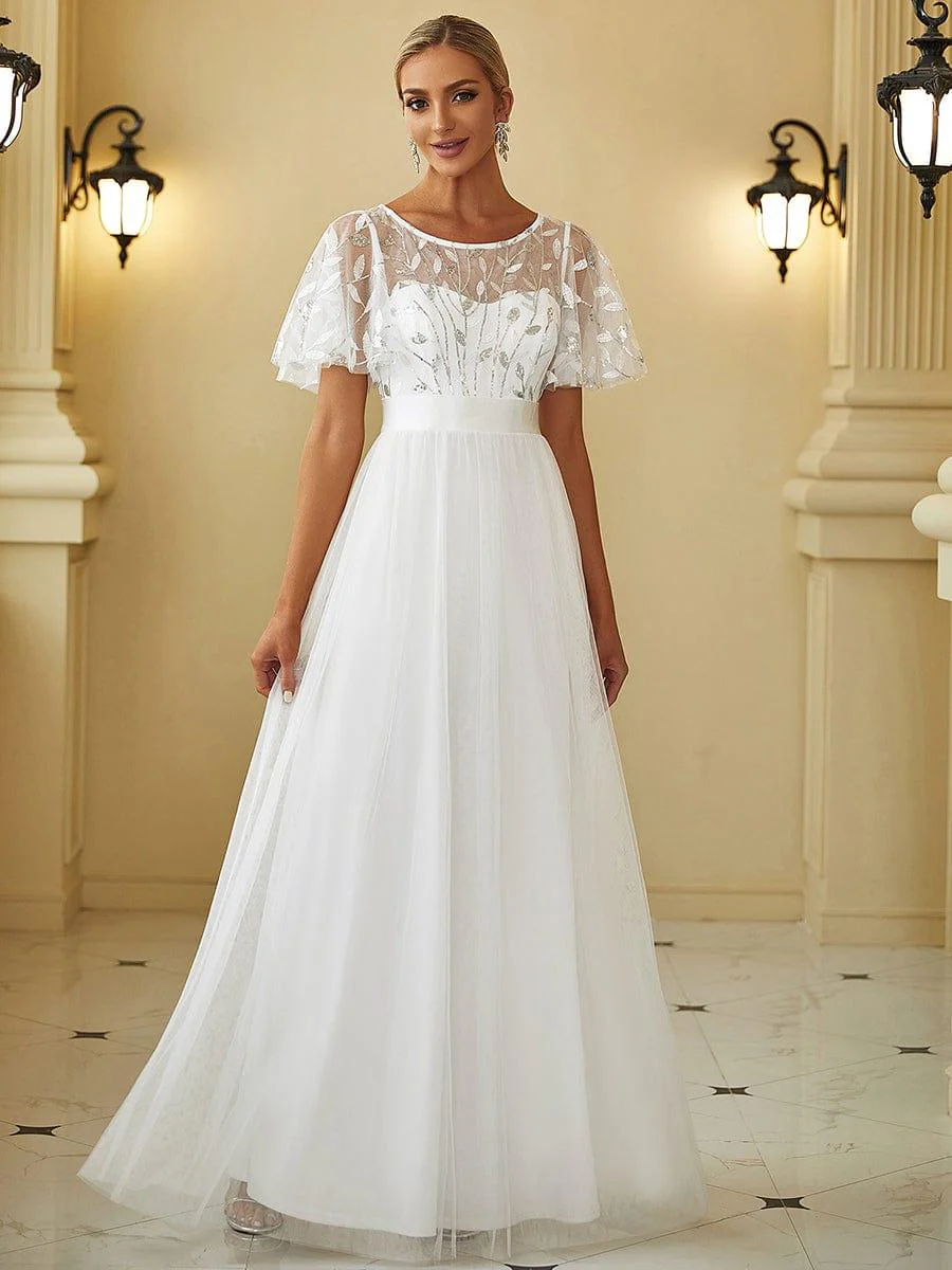 ever SAPHIR|Women's A-Line Short Sleeve Embroidery Floor Length Wedding Guest Dresses - Image 44