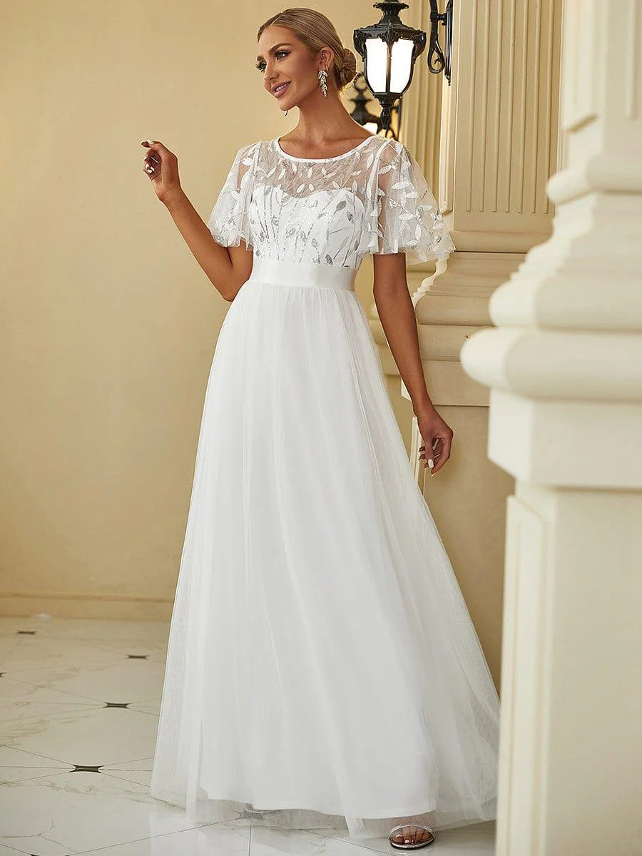ever SAPHIR|Women's A-Line Short Sleeve Embroidery Floor Length Wedding Guest Dresses - Image 46