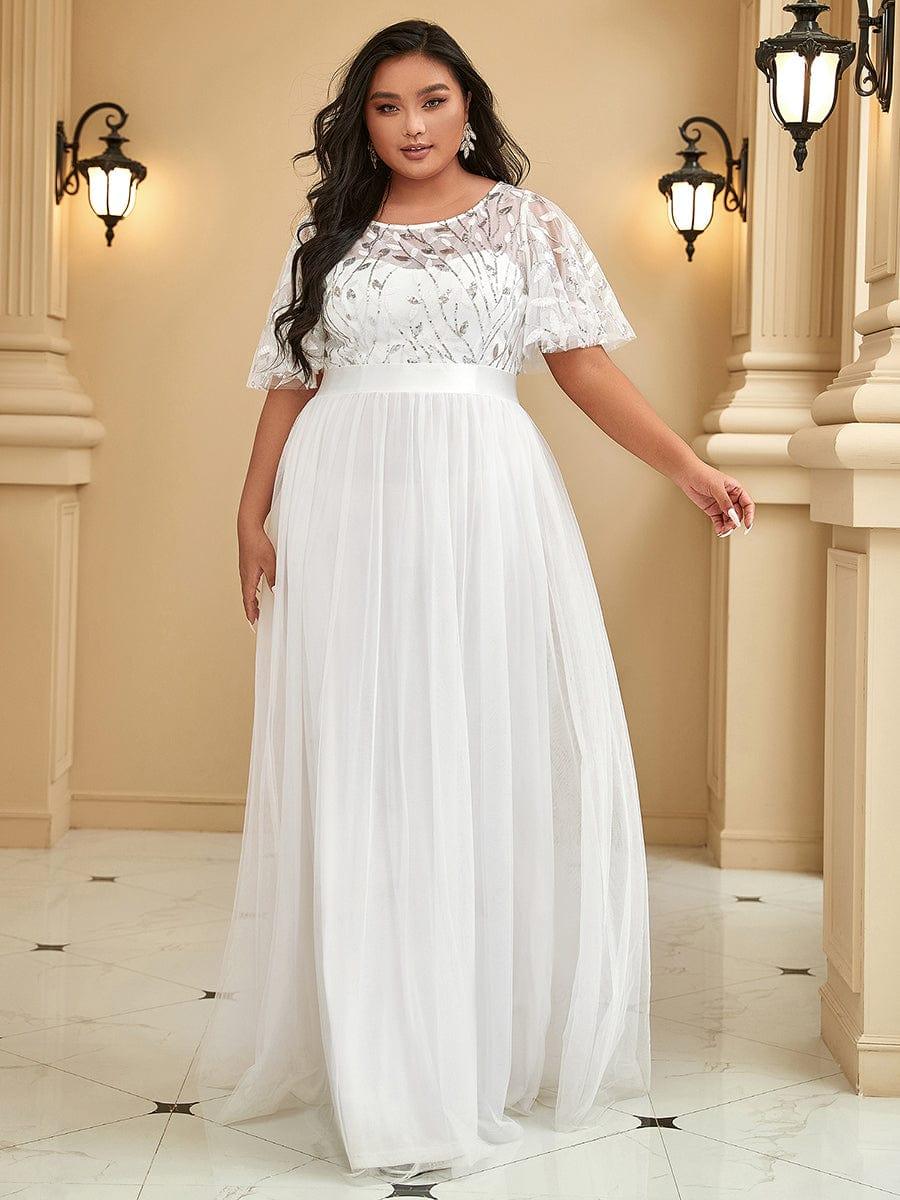 ever SAPHIR|Women's A-Line Short Sleeve Embroidery Floor Length Wedding Guest Dresses - Image 47