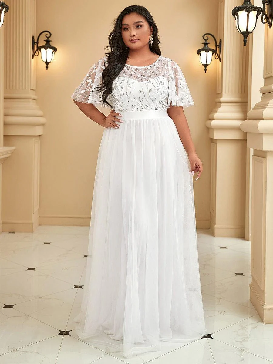 ever SAPHIR|Women's A-Line Short Sleeve Embroidery Floor Length Wedding Guest Dresses - Image 49
