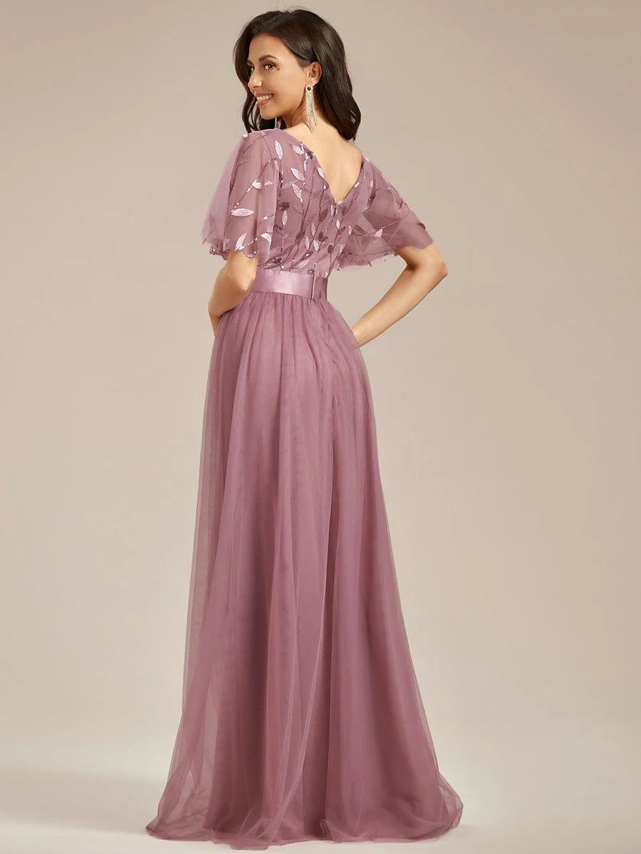 ever SAPHIR|Women's A-Line Short Sleeve Embroidery Floor Length Wedding Guest Dresses - Image 52