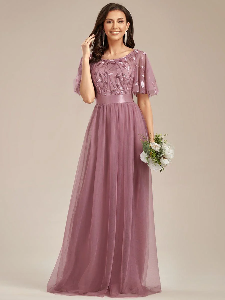 ever SAPHIR|Women's A-Line Short Sleeve Embroidery Floor Length Wedding Guest Dresses - Image 54