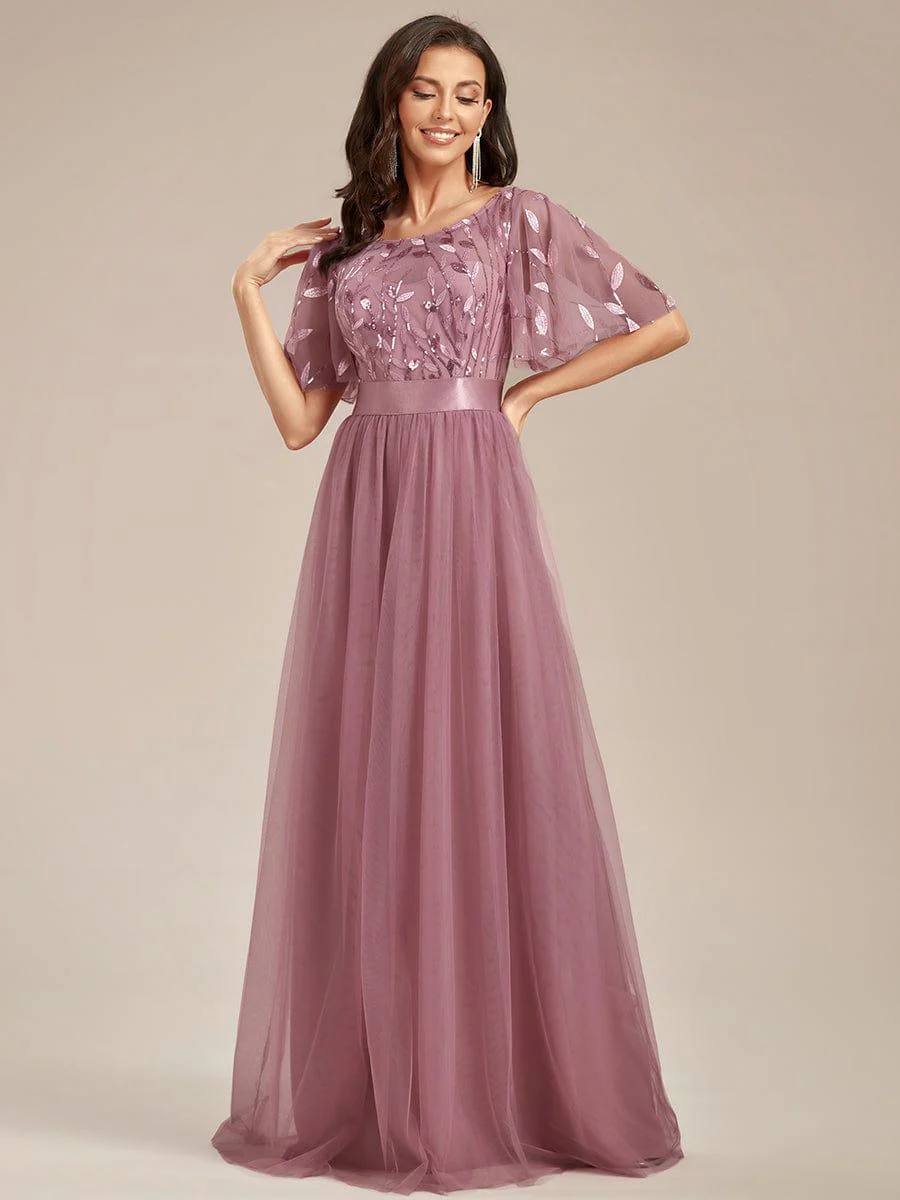 ever SAPHIR|Women's A-Line Short Sleeve Embroidery Floor Length Wedding Guest Dresses - Image 55