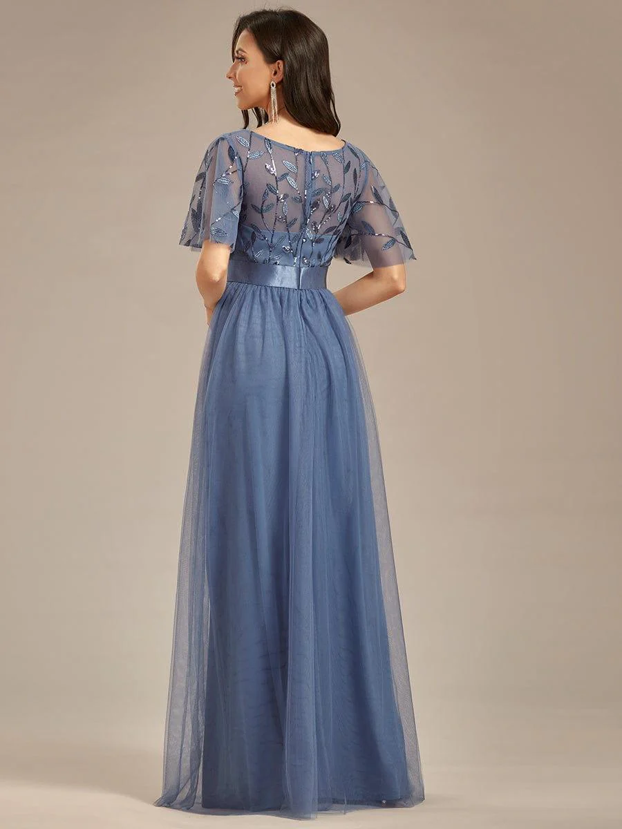 ever SAPHIR|Women's A-Line Short Sleeve Embroidery Floor Length Wedding Guest Dresses - Image 59