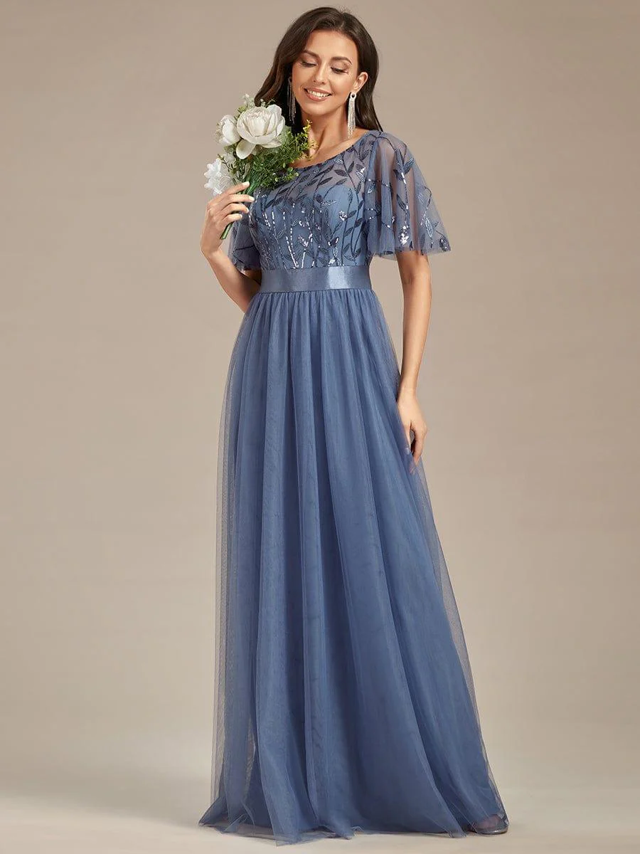 ever SAPHIR|Women's A-Line Short Sleeve Embroidery Floor Length Wedding Guest Dresses - Image 62
