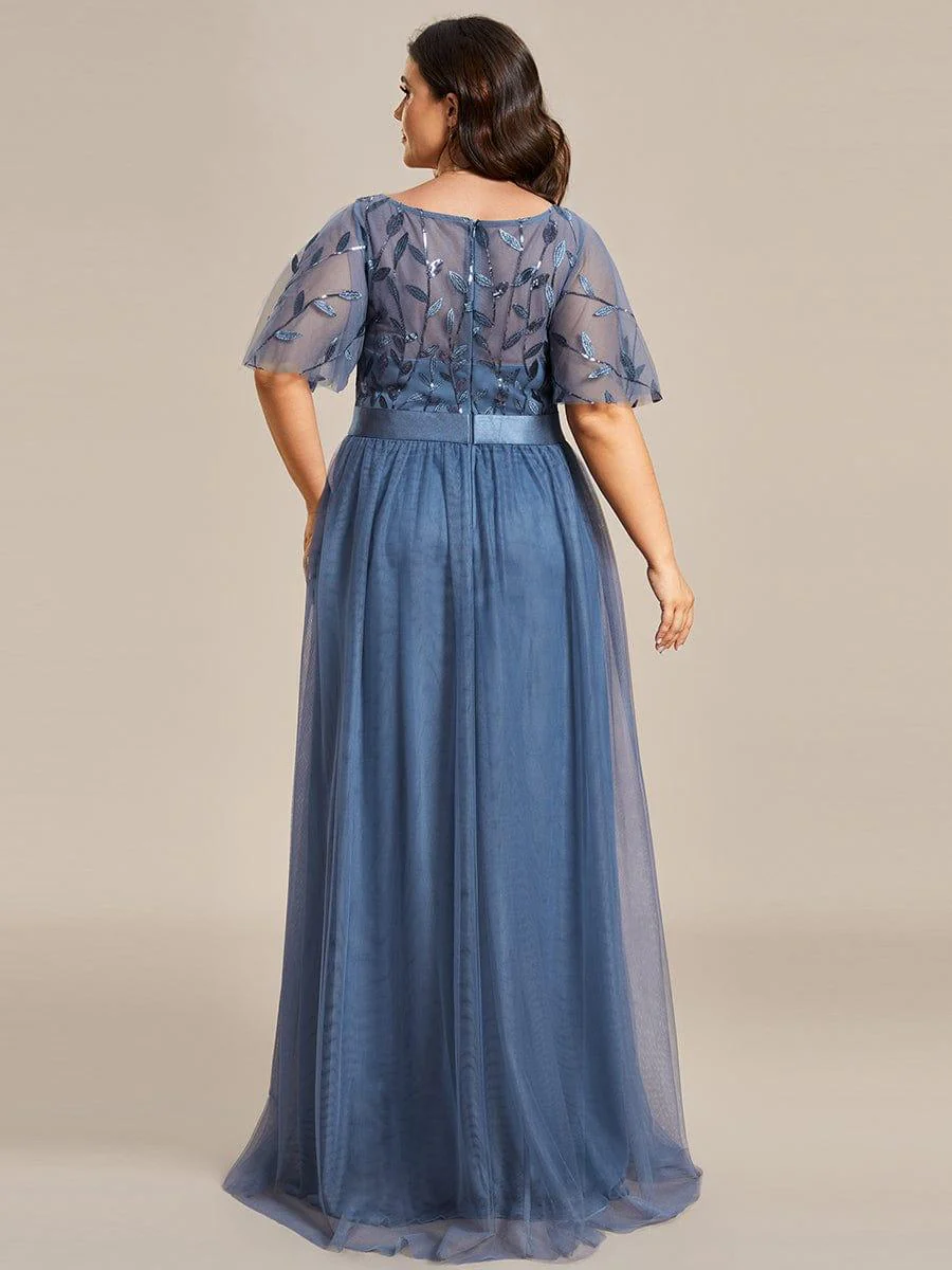 ever SAPHIR|Women's A-Line Short Sleeve Embroidery Floor Length Wedding Guest Dresses - Image 64