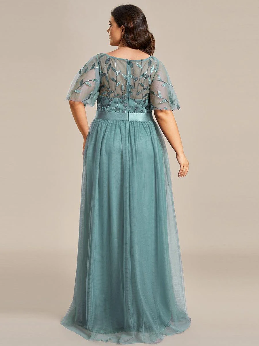 ever SAPHIR|Women's A-Line Short Sleeve Embroidery Floor Length Wedding Guest Dresses - Image 72