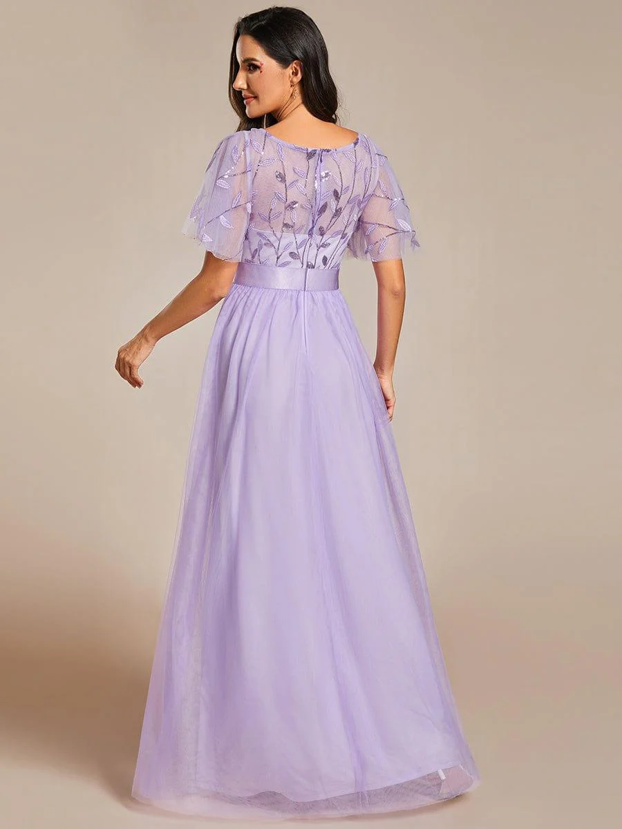 ever SAPHIR|Women's A-Line Short Sleeve Embroidery Floor Length Wedding Guest Dresses - Image 77