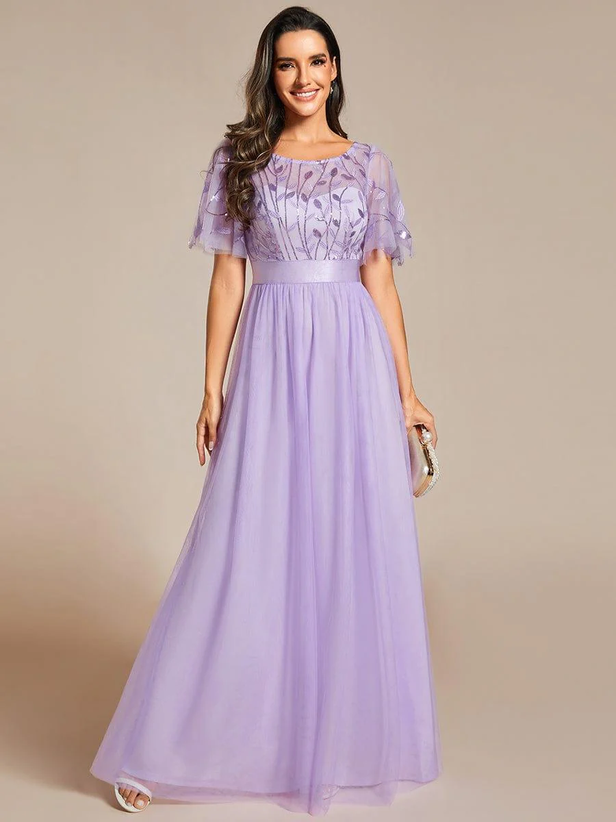 ever SAPHIR|Women's A-Line Short Sleeve Embroidery Floor Length Wedding Guest Dresses - Image 79