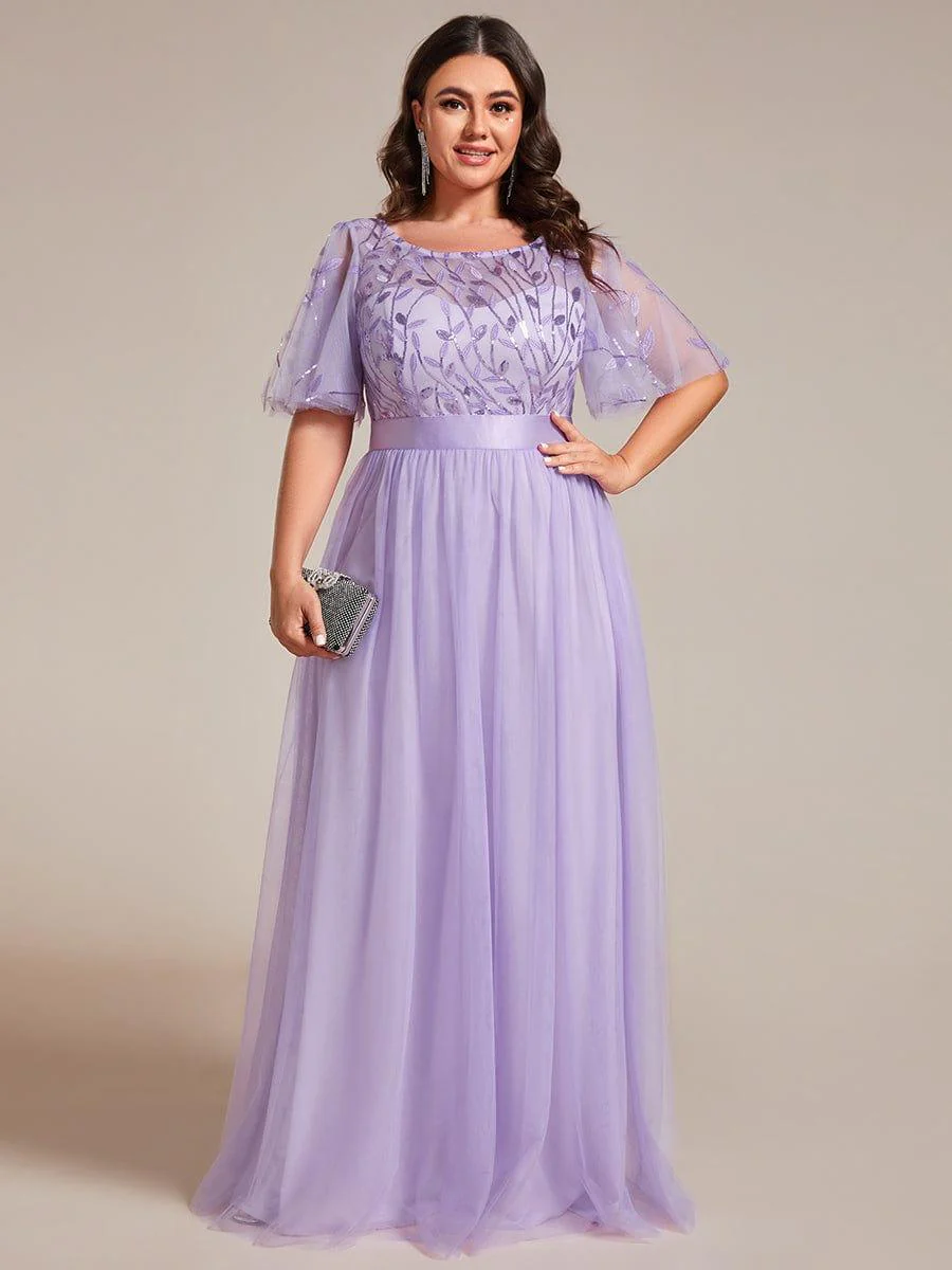 ever SAPHIR|Women's A-Line Short Sleeve Embroidery Floor Length Wedding Guest Dresses - Image 85
