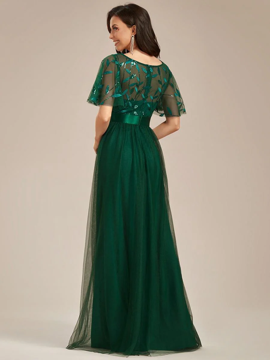 ever SAPHIR|Women's A-Line Short Sleeve Embroidery Floor Length Wedding Guest Dresses - Image 87