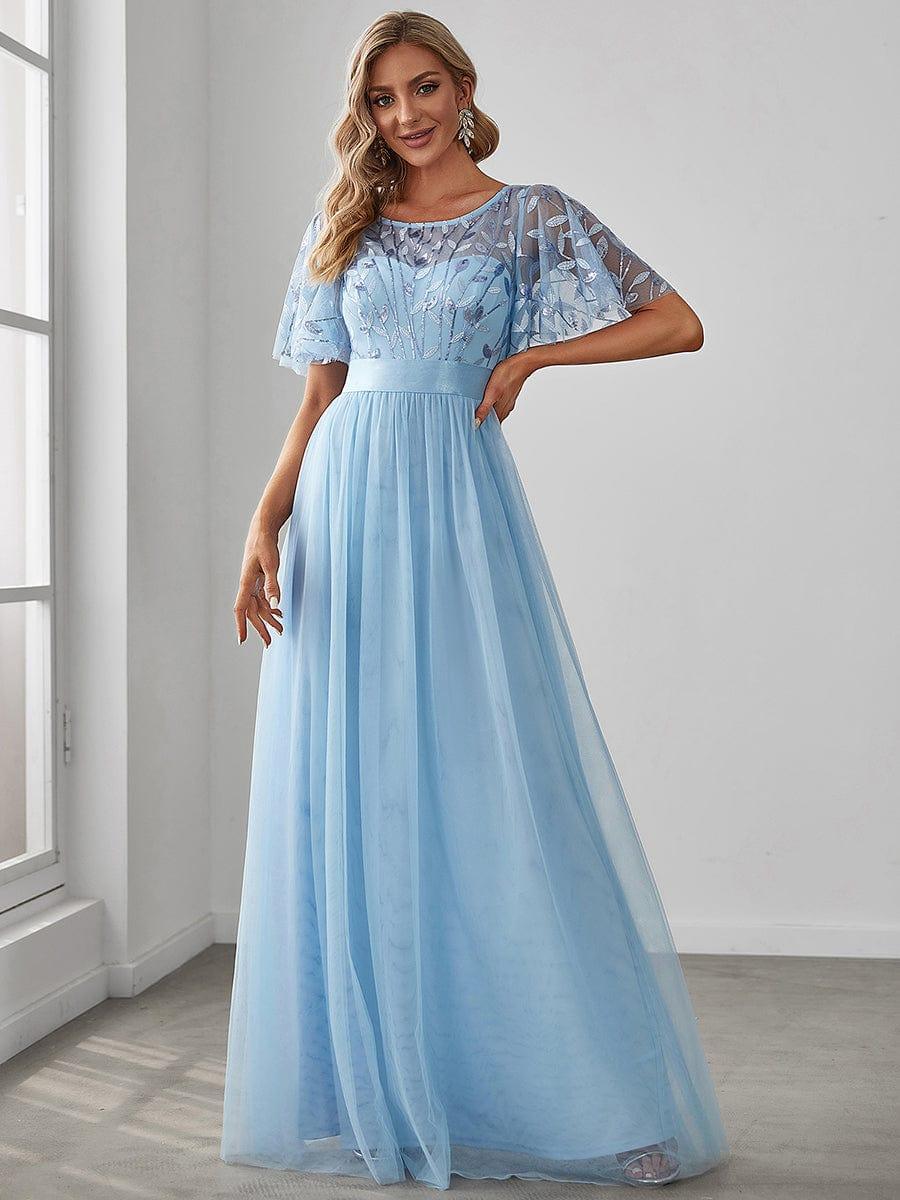 ever SAPHIR|Women's A-Line Short Sleeve Embroidery Floor Length Wedding Guest Dresses - Image 94