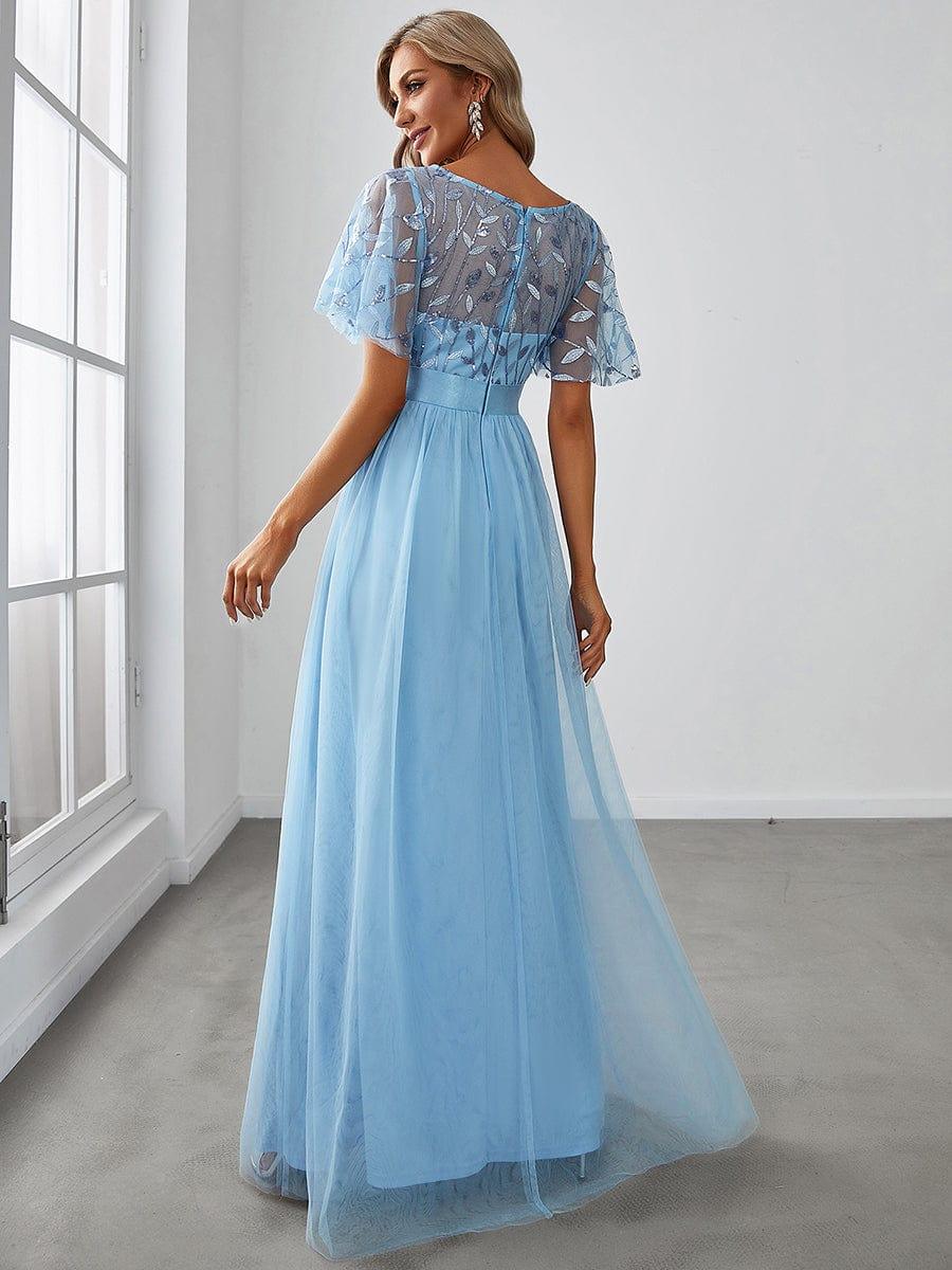ever SAPHIR|Women's A-Line Short Sleeve Embroidery Floor Length Wedding Guest Dresses - Image 95
