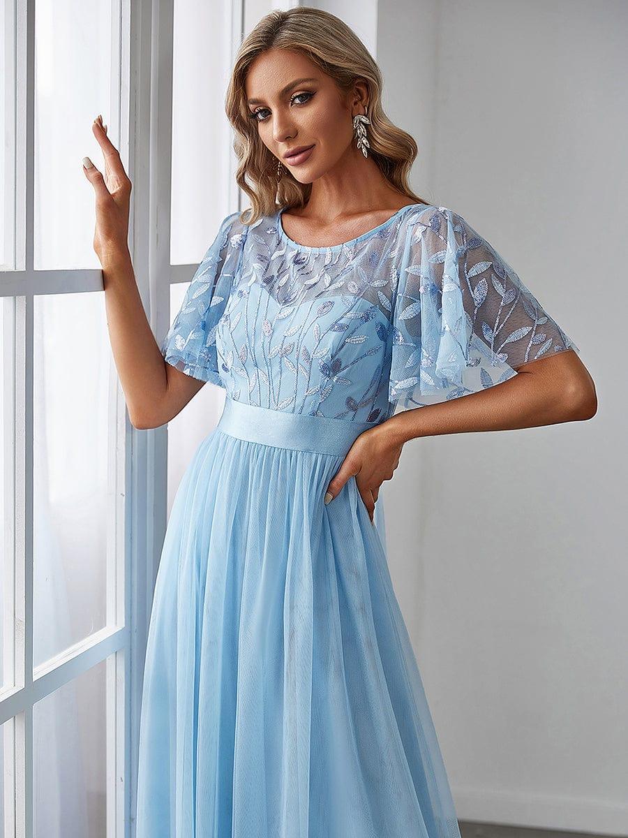 ever SAPHIR|Women's A-Line Short Sleeve Embroidery Floor Length Wedding Guest Dresses - Image 96