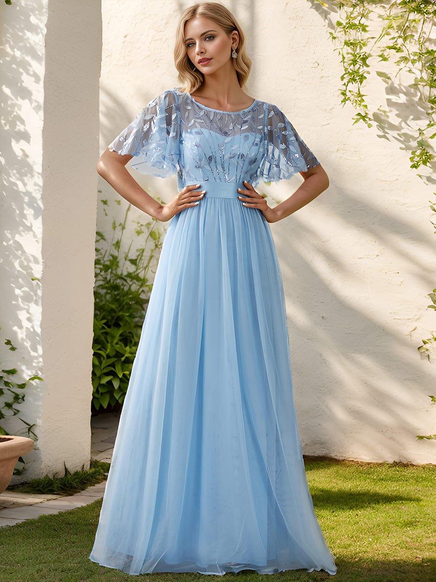 ever SAPHIR|Women's A-Line Short Sleeve Embroidery Floor Length Wedding Guest Dresses - Image 97