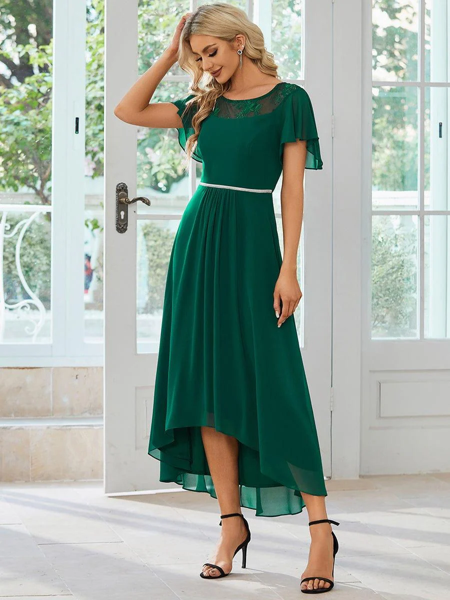 Women's Casual Boat Neck A-Line Midi Dress with Irregular Hem(Final Sale) - Image 29