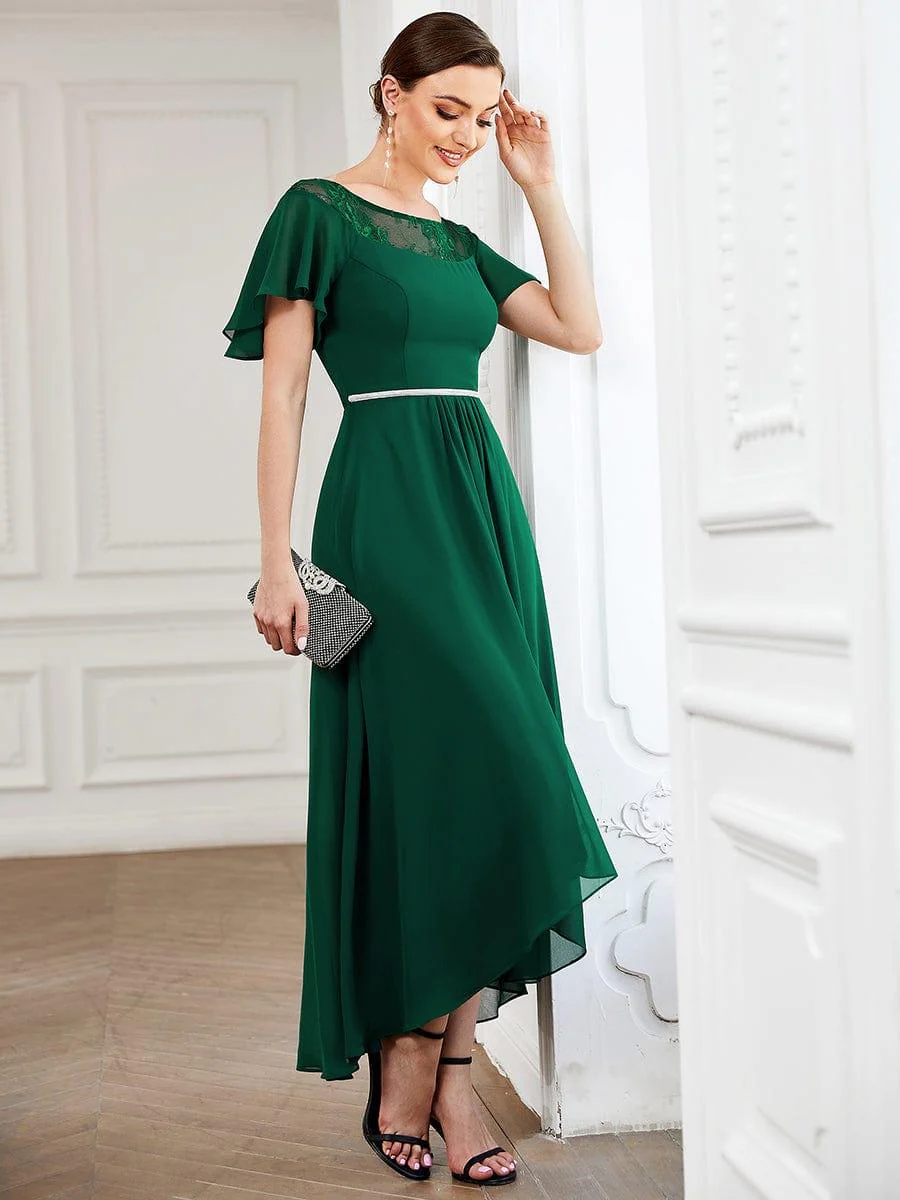 Women's Casual Boat Neck A-Line Midi Dress with Irregular Hem(Final Sale) - Image 34