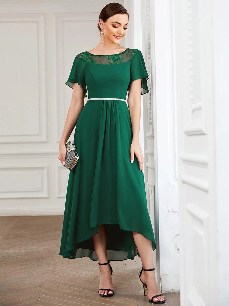 Women's Casual Boat Neck A-Line Midi Dress with Irregular Hem(Final Sale) - Image 35