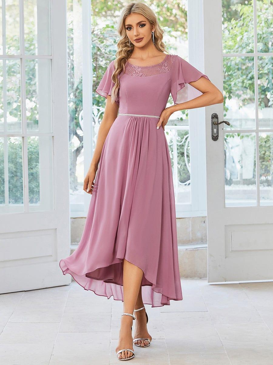 Women's Casual Boat Neck A-Line Midi Dress with Irregular Hem(Final Sale) - Image 38