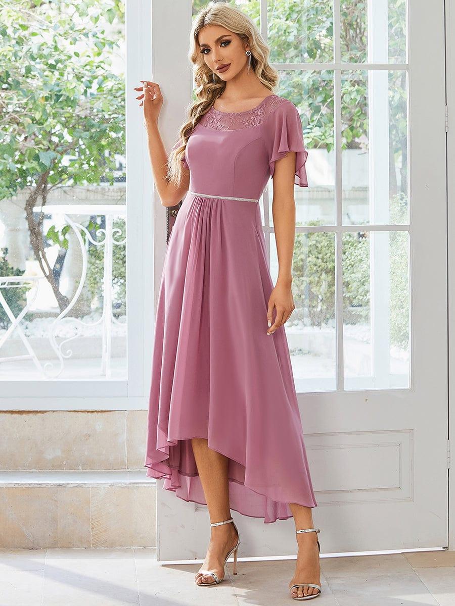 Women's Casual Boat Neck A-Line Midi Dress with Irregular Hem(Final Sale) - Image 41