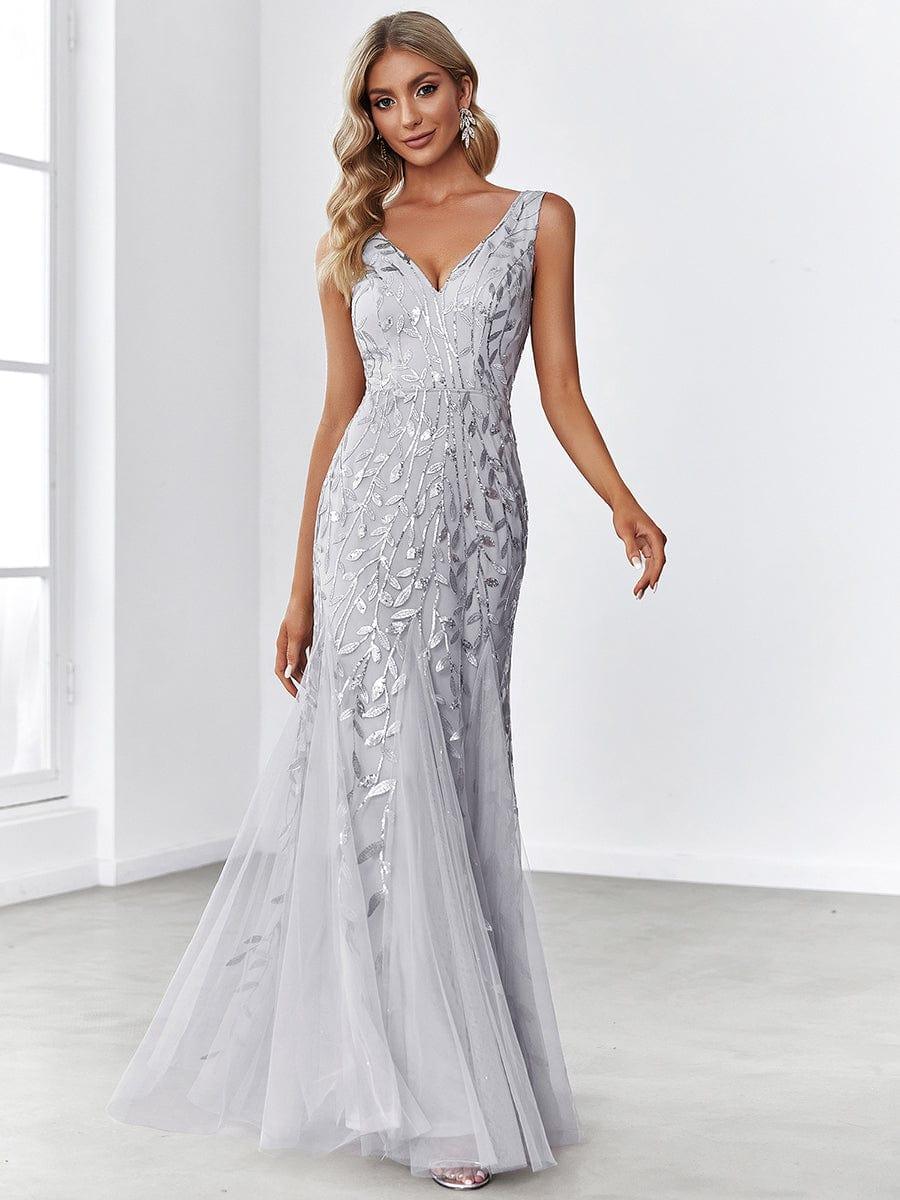 ever ORIEL|Women's Double V-Neck Fishtail Sequins Wedding Guest Dress - Image 11