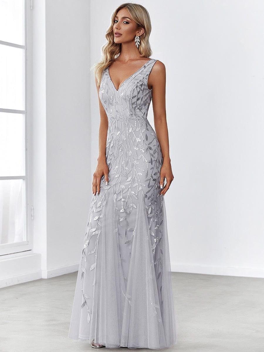 ever ORIEL|Women's Double V-Neck Fishtail Sequins Wedding Guest Dress - Image 13