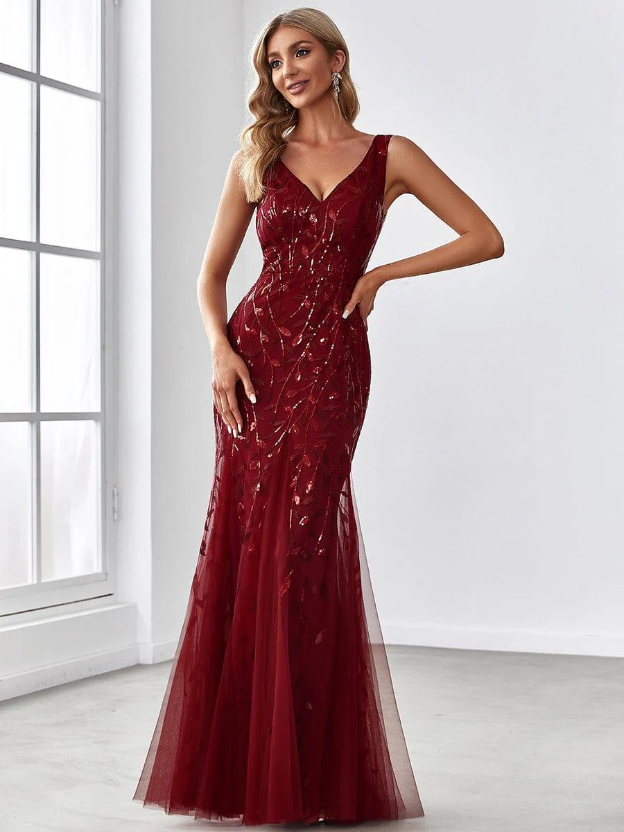 ever ORIEL|Women's Double V-Neck Fishtail Sequins Wedding Guest Dress - Image 27