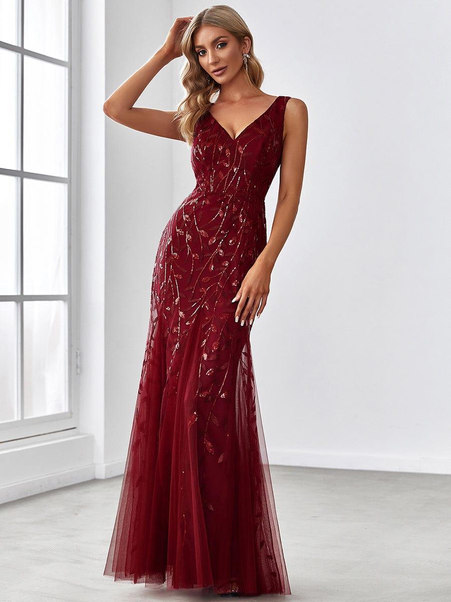 ever ORIEL|Women's Double V-Neck Fishtail Sequins Wedding Guest Dress - Image 30