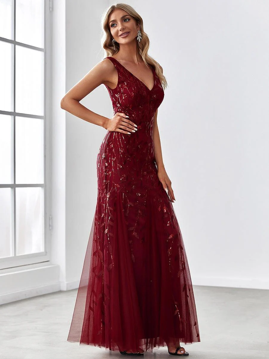 ever ORIEL|Women's Double V-Neck Fishtail Sequins Wedding Guest Dress - Image 31
