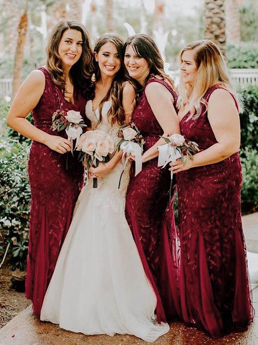 ever ORIEL|Women's Double V-Neck Fishtail Sequins Wedding Guest Dress - Image 35